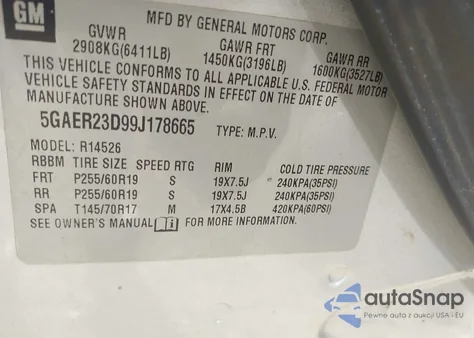 2011 Buick Enclave 1Xl from USA, damaged, VIN 5GAKRBED1BJ100824